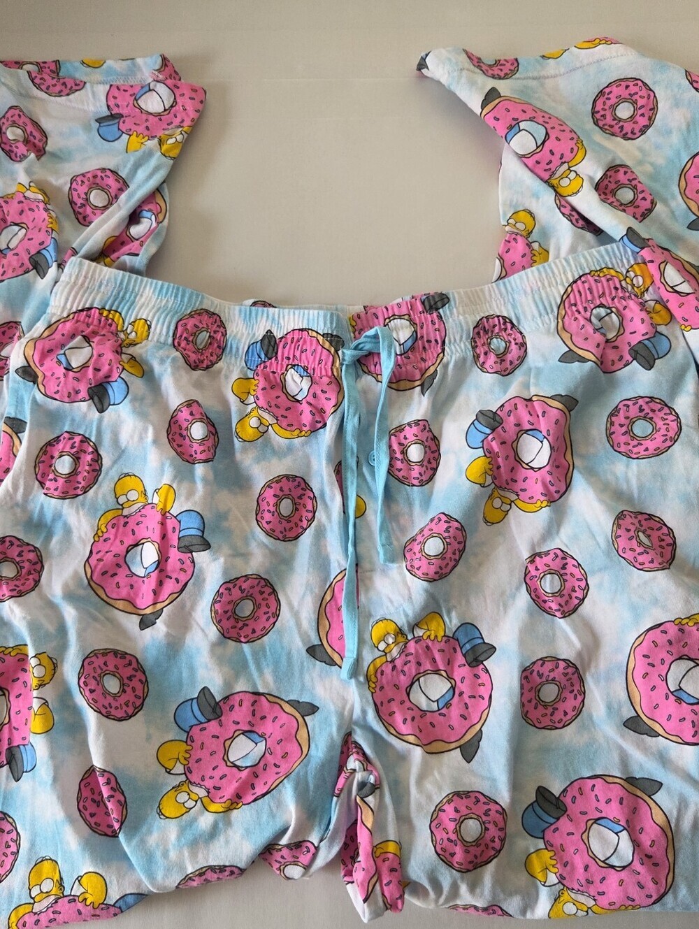 SUGAR DADDY Simpsons Pink Donut Print Pajama Pants XL Homer